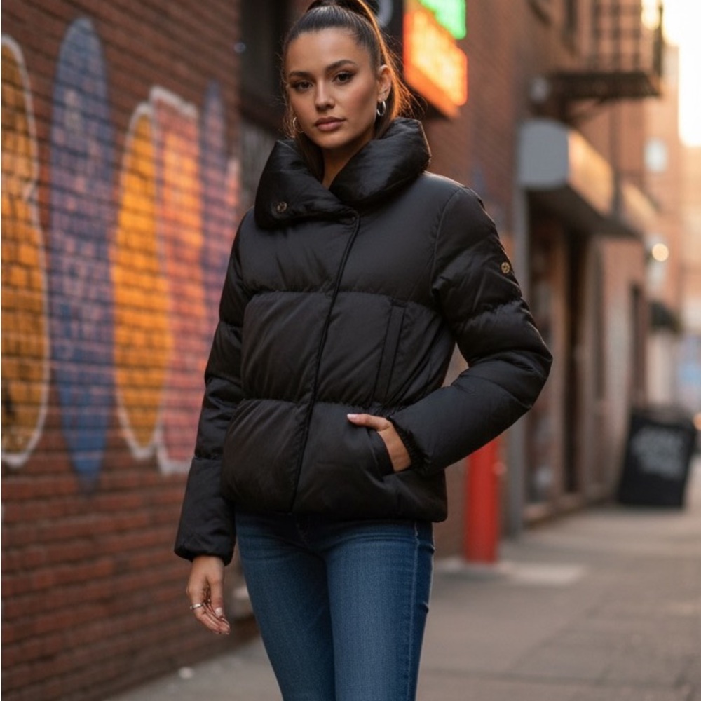 Wilfred Down Cloud Puff Jacket Coat Black Size S - image 1